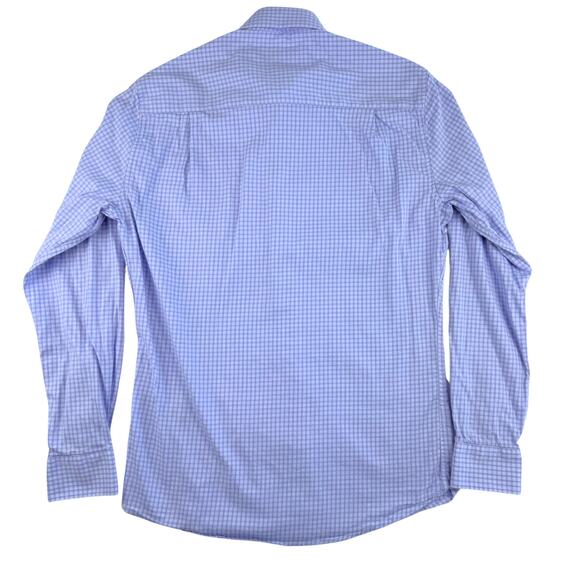 Duchamp Dress Shirt Mens M 15.5 Purple & Blue Check Tailored Fit London - Picture 2 of 5